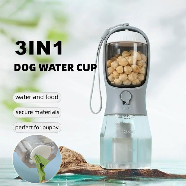 3-in-1 Portable Pet Water Cup with Food Lauxi Paws ฅ՞•ﻌ•՞ฅ